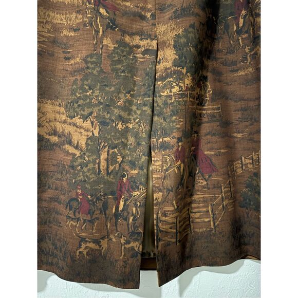 Talbots 100% wool Chablis horse western Equestrian Field fox hunters print 18 - Picture 11 of 12